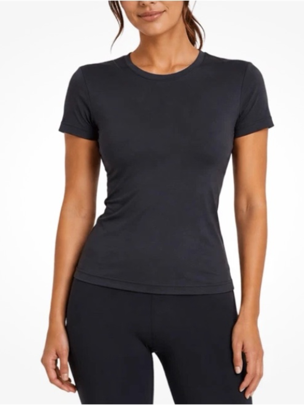 SKIMS Black Seamless Smoothing T-Shirt